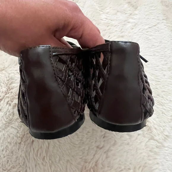 Zara Black Woven Flats with Gold Detail - Picture 6 of 6